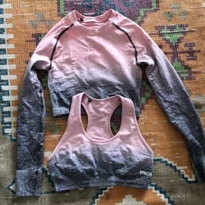 Gymshark seamless long sleeve crop and sports bra